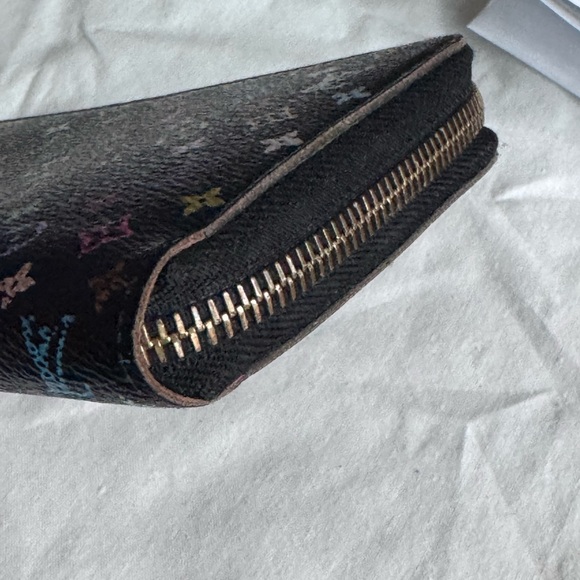 Louis Vuitton Black Multicolor Monogram Zip Wallet - Picture 9 of 13